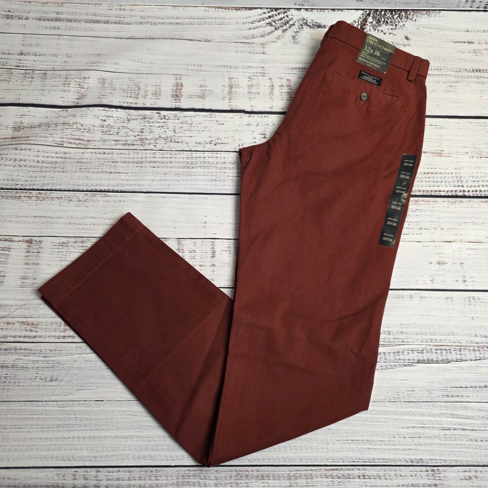 New Banana Republic Aiden Chino Pants Mens‎ 32x36 Measure 34x35 Slim Fit Orange